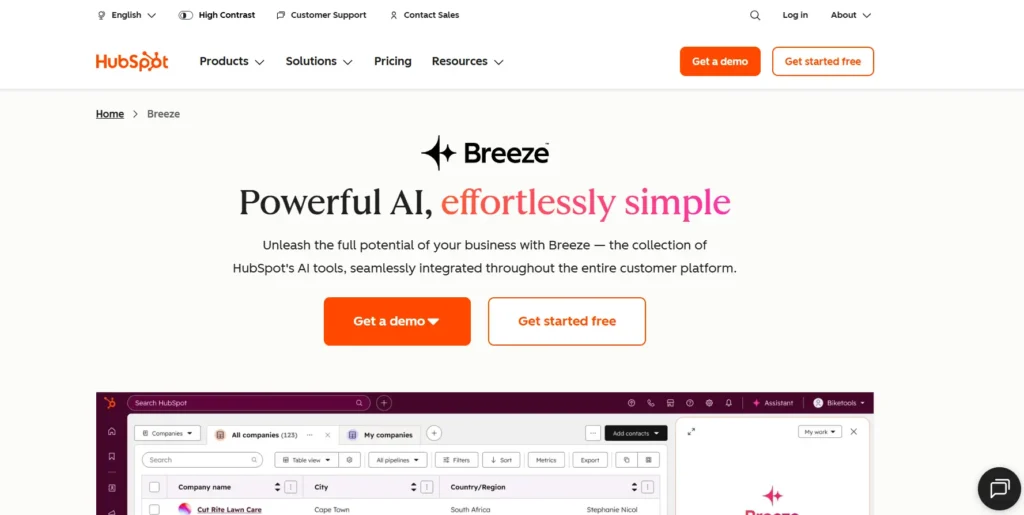 Free AI Tools for Real Estate Agents: Zero-Cost Toolkit (2026 Guide) 6 Hubspot AI Dashboard Image